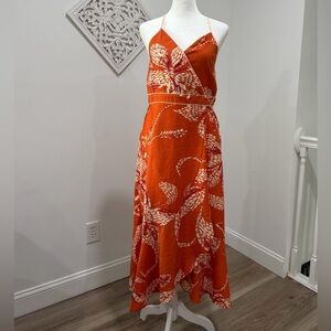 THE LAND OF THE FREE Stylish Smocked Top in Orange and Pink